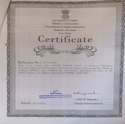 All India Survey Higher Education Certificates